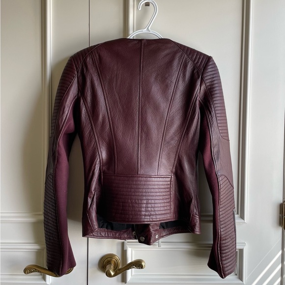Burgundy Genuine Leather Jacket - Picture 5 of 5